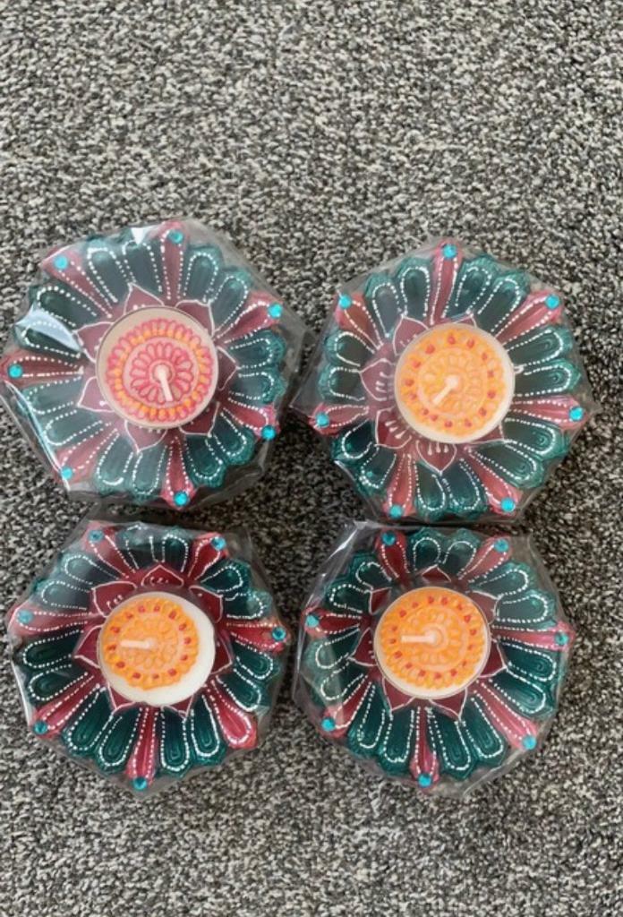 Tea light candles and holders