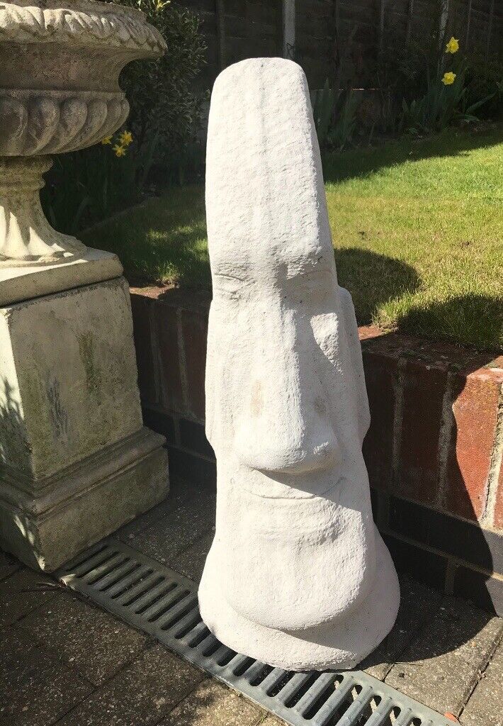 Large Easter Island Head Garden Ornament 