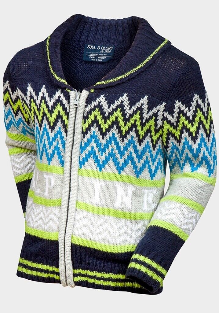 Soul & Glory Boys Knitted Jacket (Sizes 3/4Y,4/5Y,5/6Y,7/8Y)