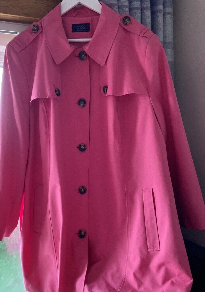 image for New and unworn fully lined ladies pink M&S coat Size 24 
