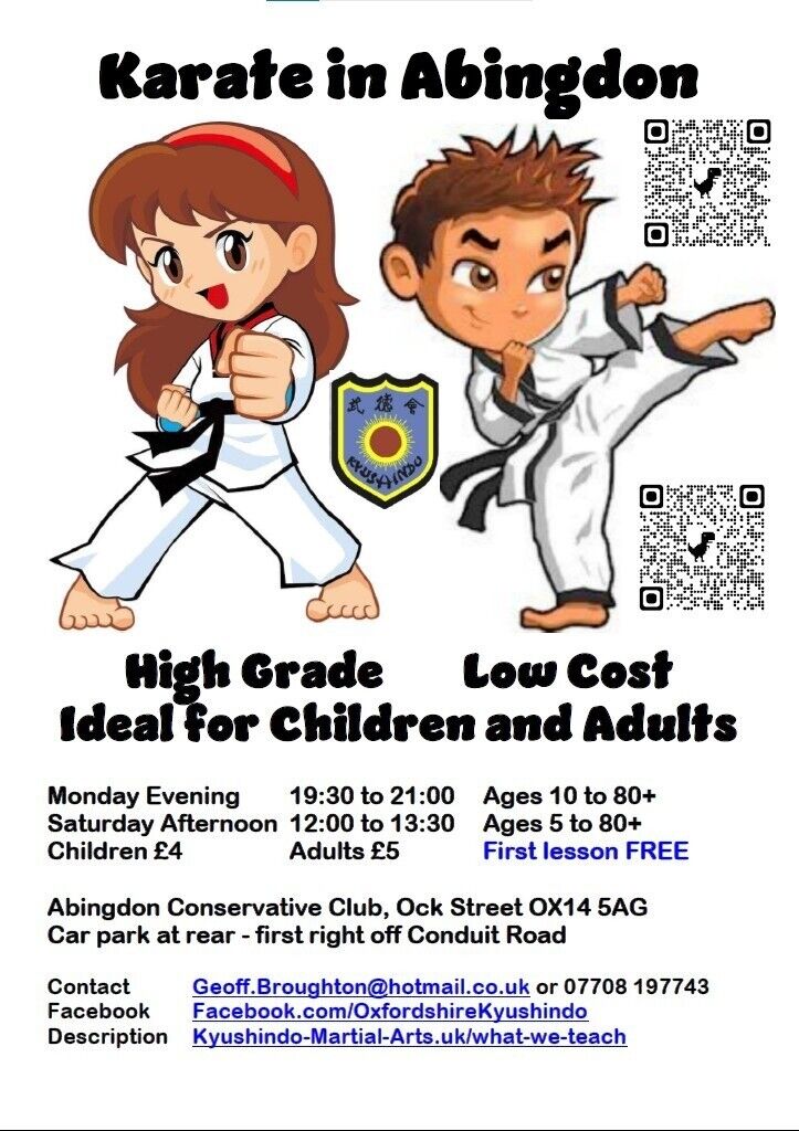 Karate in Abingdon - non-profit - ideal for adults and juniors