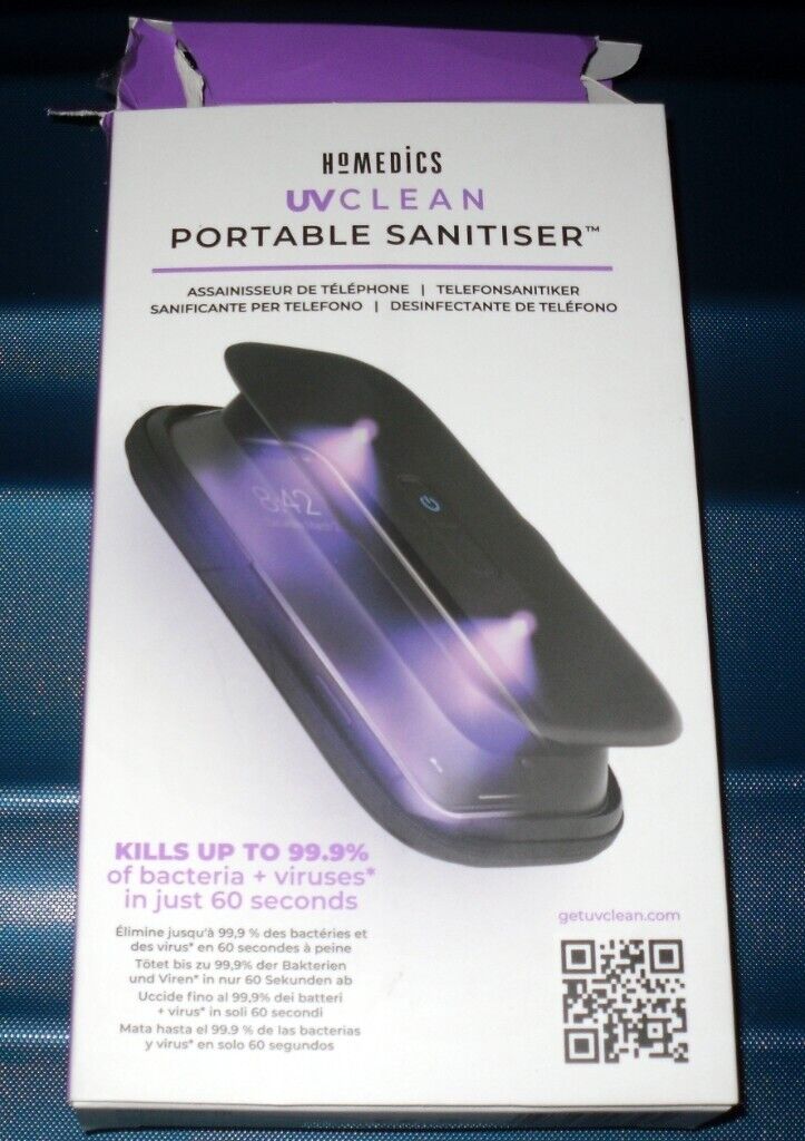 Homedics UV Clean Portable Phone Sanitiser - Kills 99.9% of Bacteria & Viruses in 60 seconds