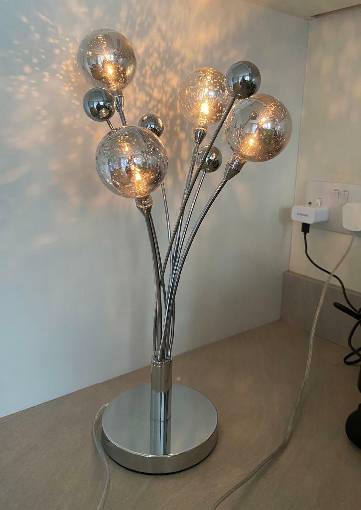 Silver table lamp - dimmable