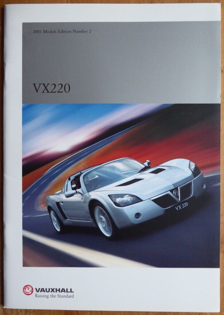 2001 Vauxhall VX220 Original Factory UK Sales Brochure.