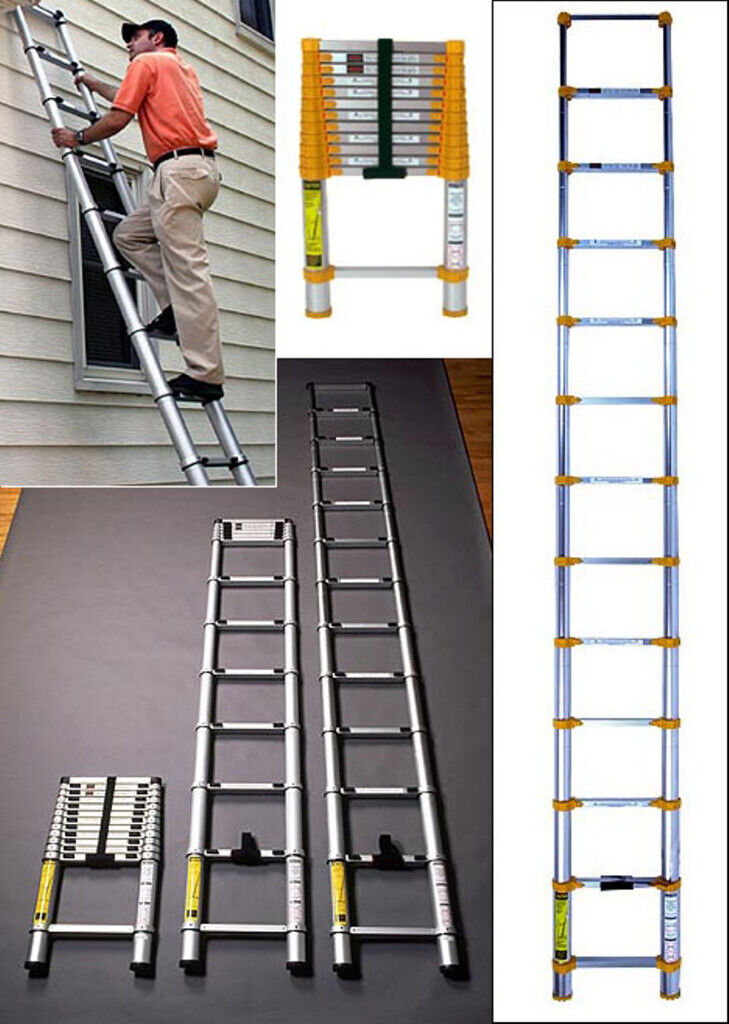 BRAND NEW BOXED 2.9m (9.5FT) ALUMINIUM MULTI PURPOSE TELESCOPIC EXTENDABLE LADDER EN-131 HOME WORK