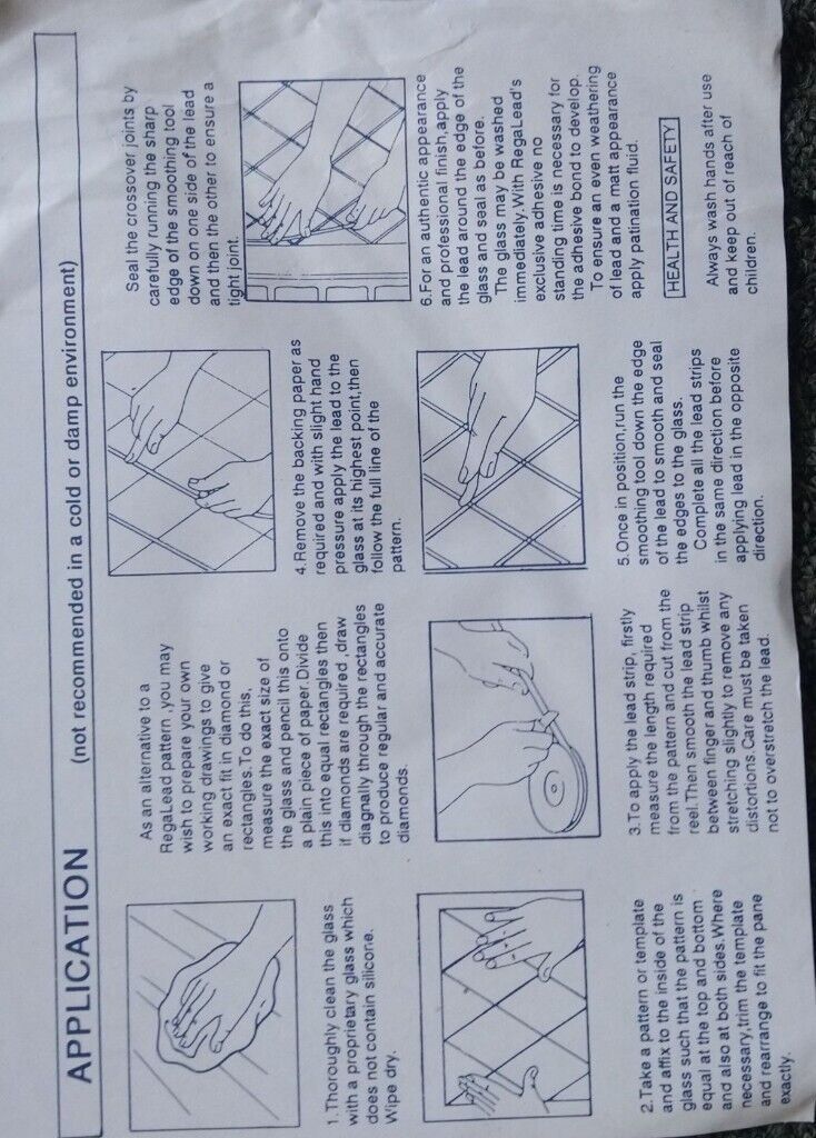 Self Adhesive Window leading, template and instructions