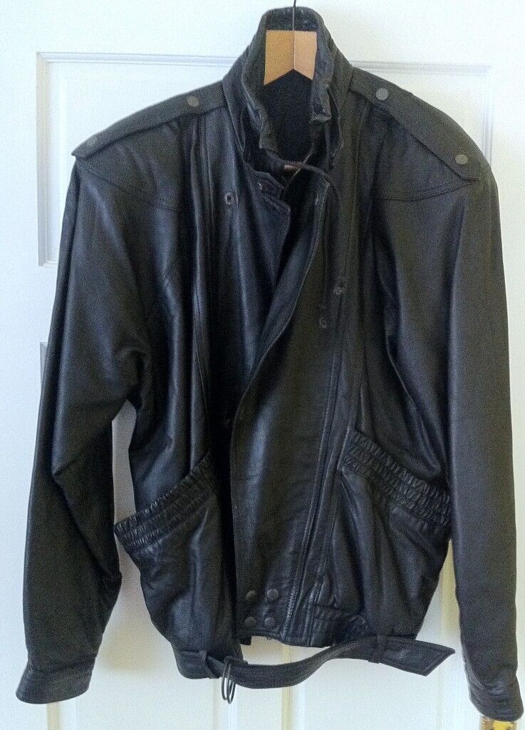 image for Classic man, Black, Mens, leather jacket, Size M, Chest 48''