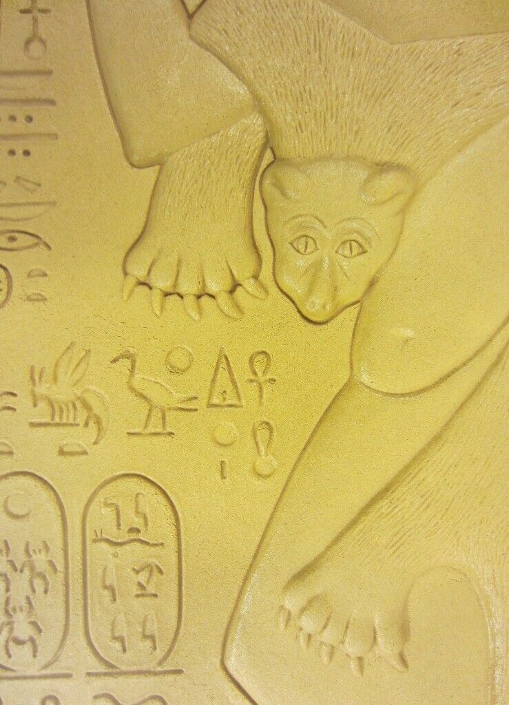 Pair of Large Ancient Egyptian Inspired Male & Female Pottery Tiles