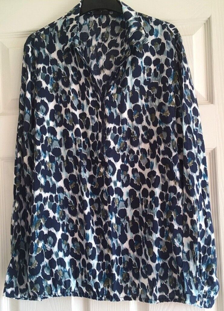 Women's Blouse Size 12 Green Fjord Range by Barbara Lebek Floral Designer RRP £55