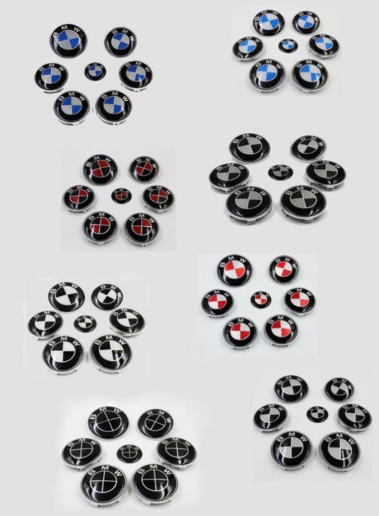 image for Bmw 7 piece set bonnet badge boot center caps steering wheel hub alloy caps CAN POST