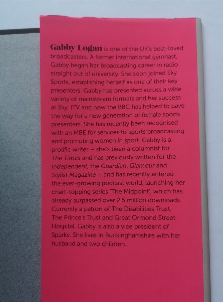 Rare signed Gabby Logan book titled The First Half 