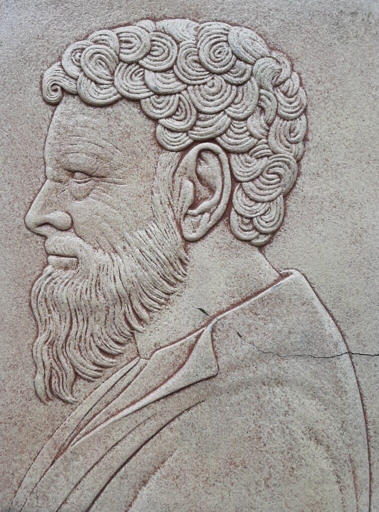 Large 335mm x 430mm Bas-Relief Pottery Tile