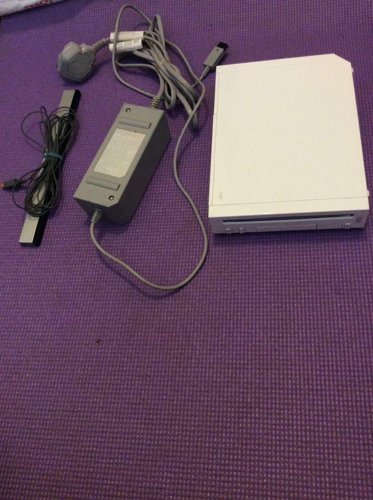 image for Nintendo wii console with Power adaptor and censor bar only. 