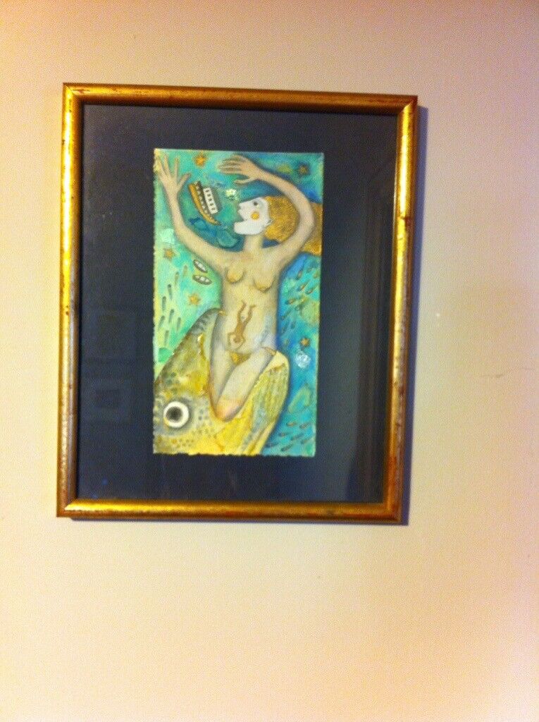 Jane Ray Watercolour  - Titled - Woman Swallowed By A Fish