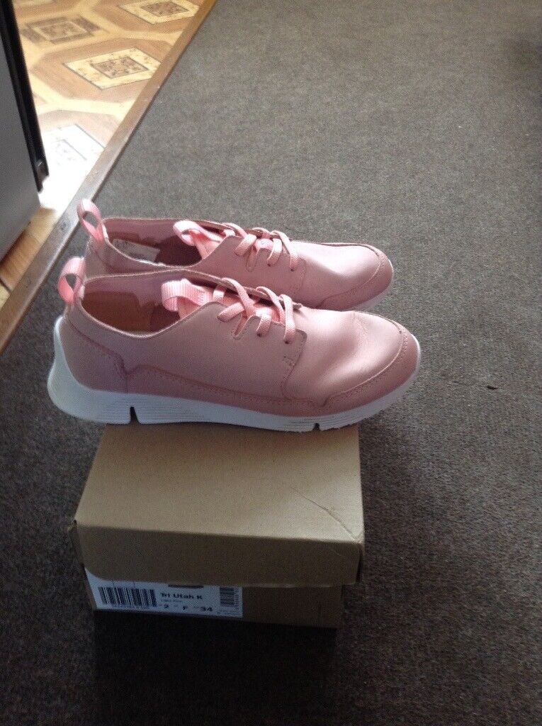 Clarks girls light pink trainers 