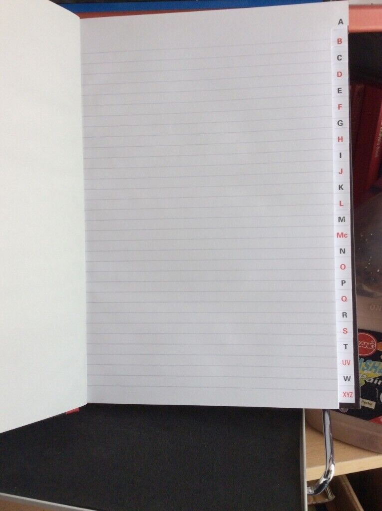 image for A4 -Ruled A-Z Black n Red - Casebound HARDBACK NOTEBOOKS - 192 pages, Top Quality, Brand NEW.