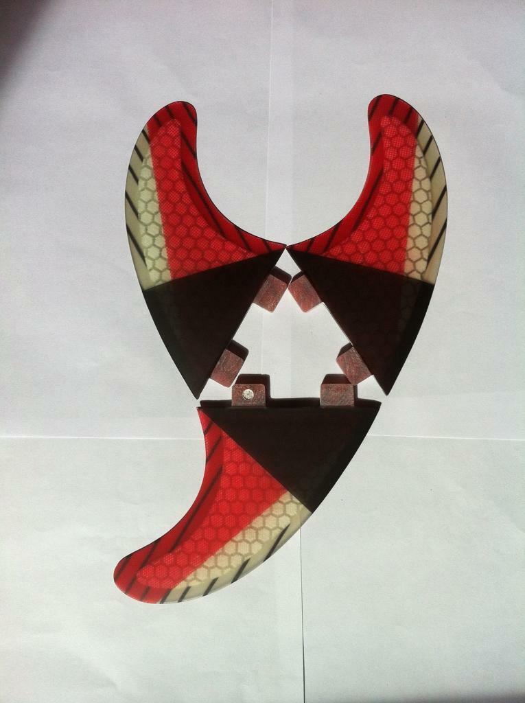 SURFBOARD FINS Honeycomb/Carbon FCS Fit Surf Fin,G5/M5 Thruster Set3 P