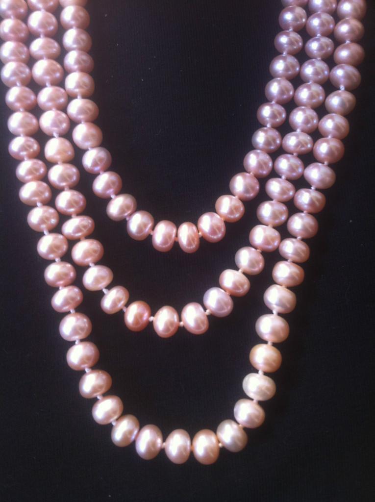image for Brand-new Genuine Cultured Freshwater 7.5mm Pink Pearl Long Necklace