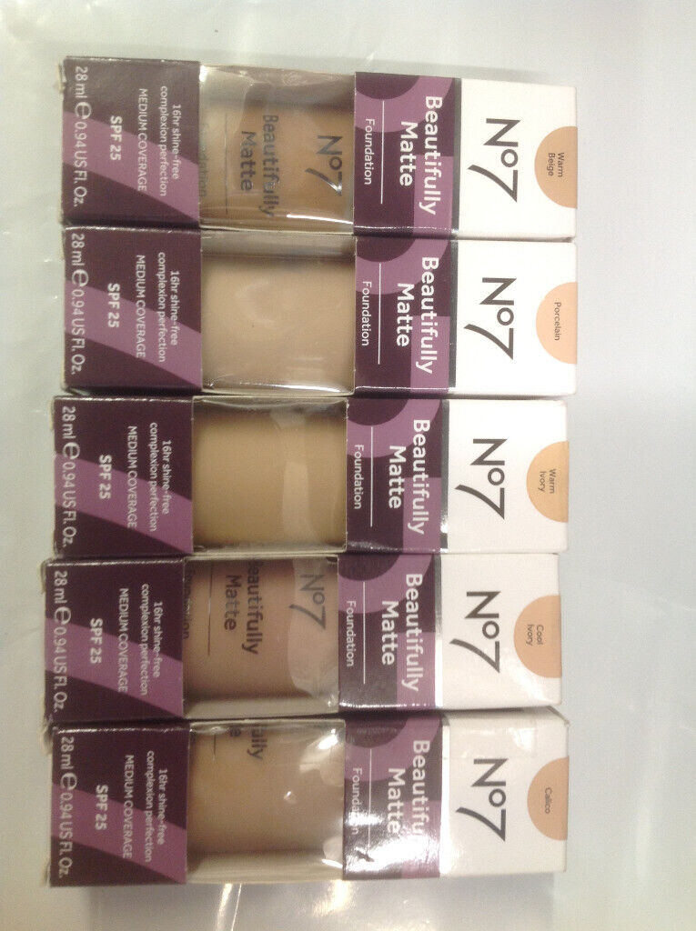 Boots N07 BEAUTIFULLY MATTE FOUNDATION 28ml Medium Coverage SPF25 Choose Colour Required