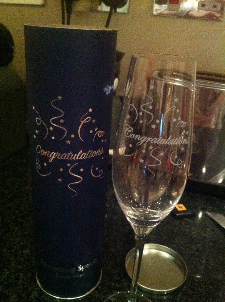image for JOHN LEWIS CONGRATULATIONS GLASS RRP - £15