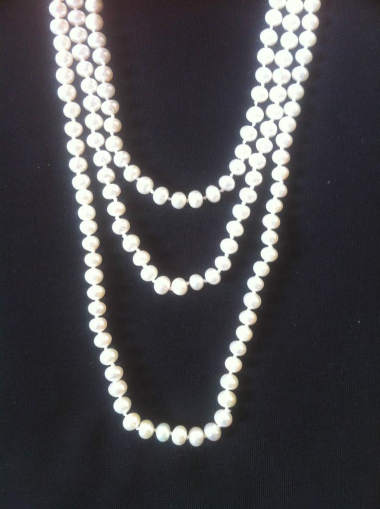 image for Brand-new Genuine Cultured Freshwater 5.5mm White Pearl Long Necklace