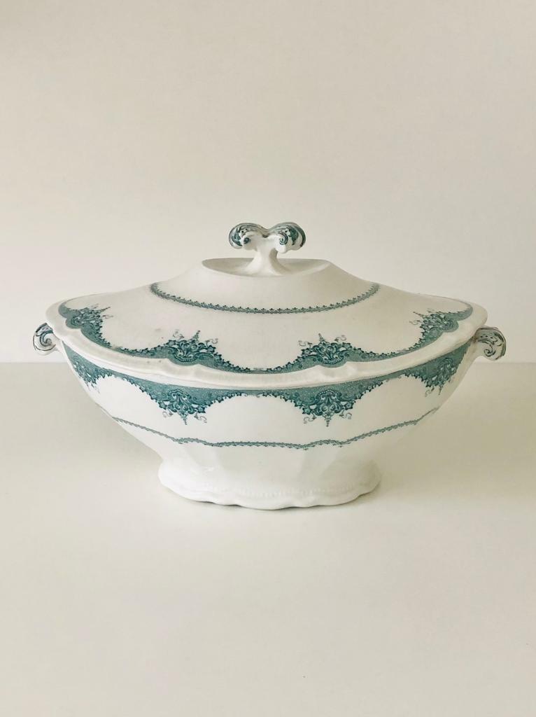 Antique Booths Serving Dish With Lid