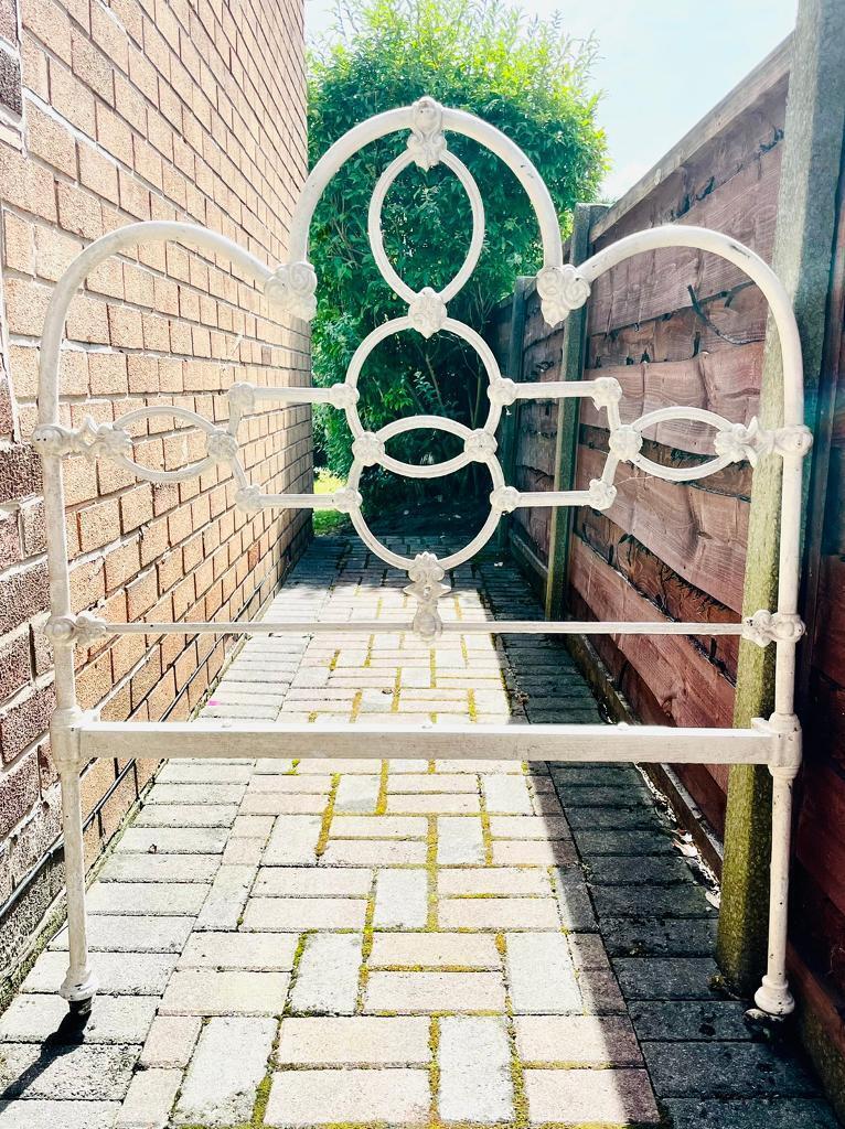 Antique Victorian Cast Iron Single Headboard and Footboard
