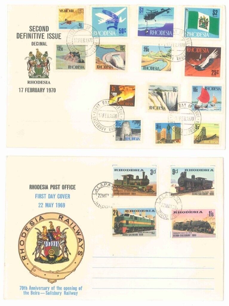 Collection of first day covers (stamps) for Rhodesia, Zimbabwe Rhodesia and Zimbabwe (£2500 ONO)