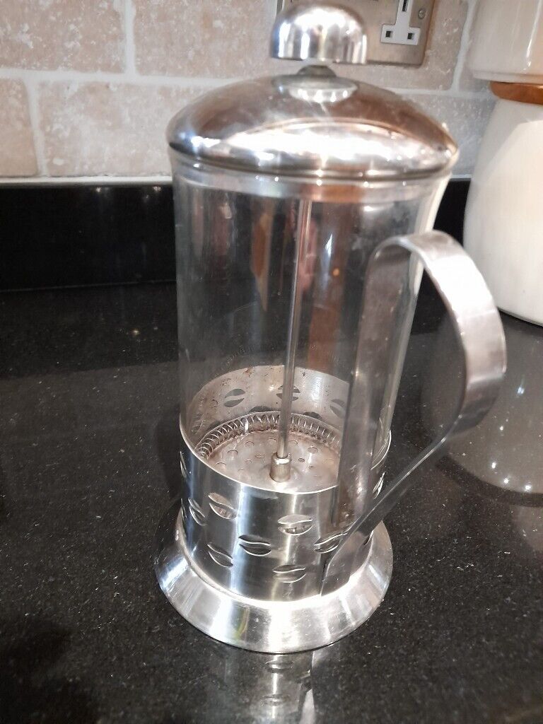 Large Stainless Steel Glass 4 Cup Cafeteiere