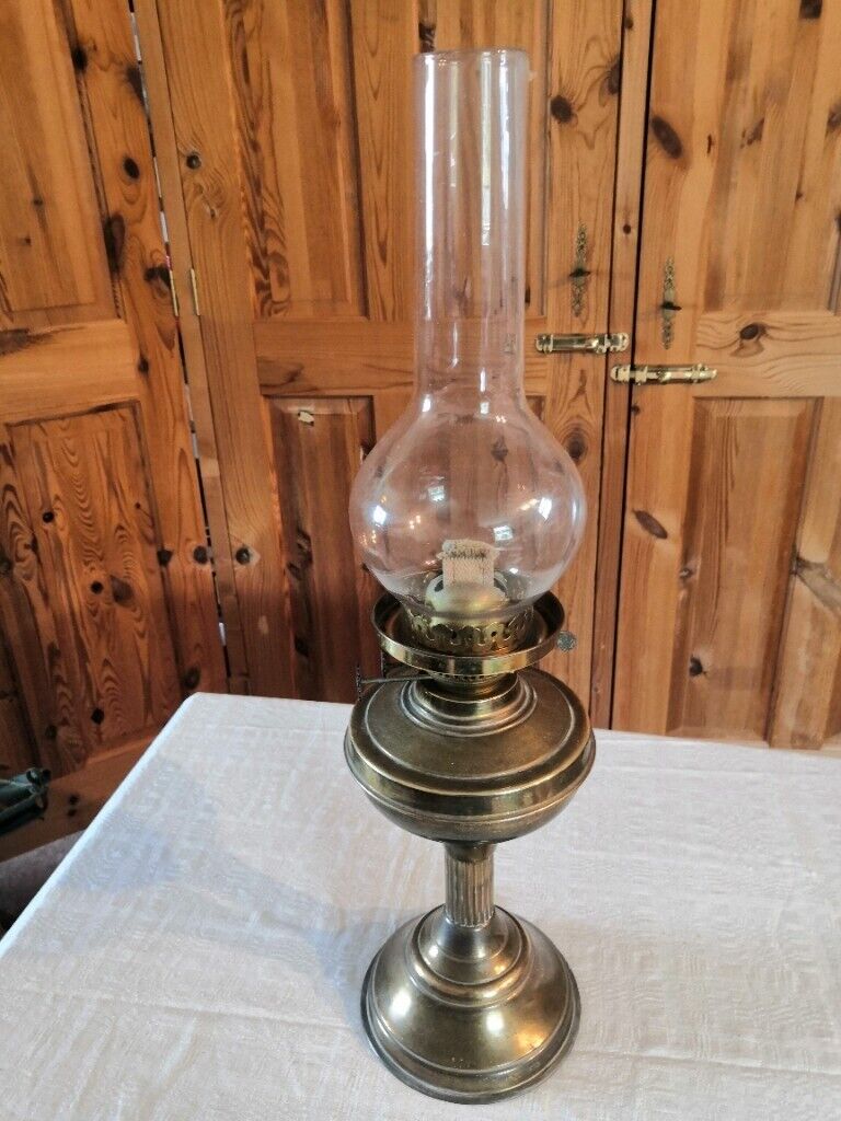 Antique/Vintage Brass & Glass Oil Lamp with Dual Wicks - Excellent  Condition | in Plymouth, Devon | Gumtree