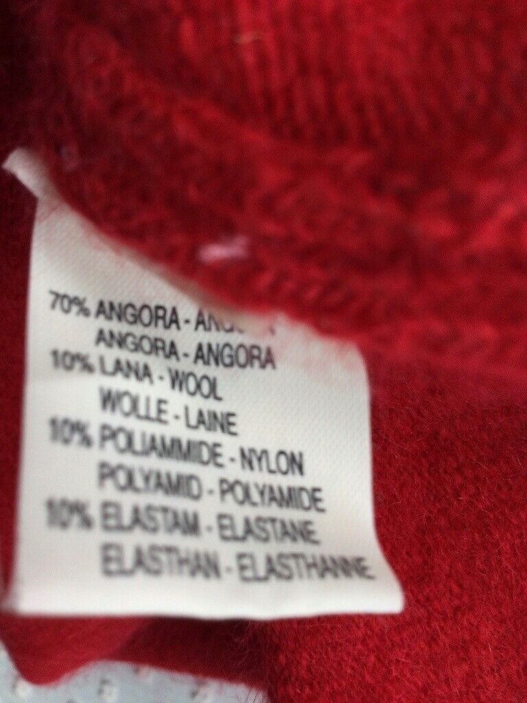 Ladies red jumper fur neck