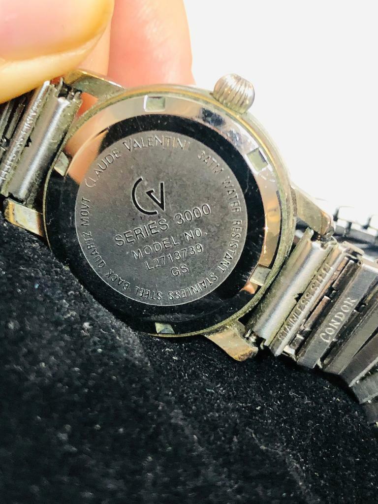 BNIB Claude Valentini Silver Quartz Series 3000 Bracelet Watch in Original Gift Box