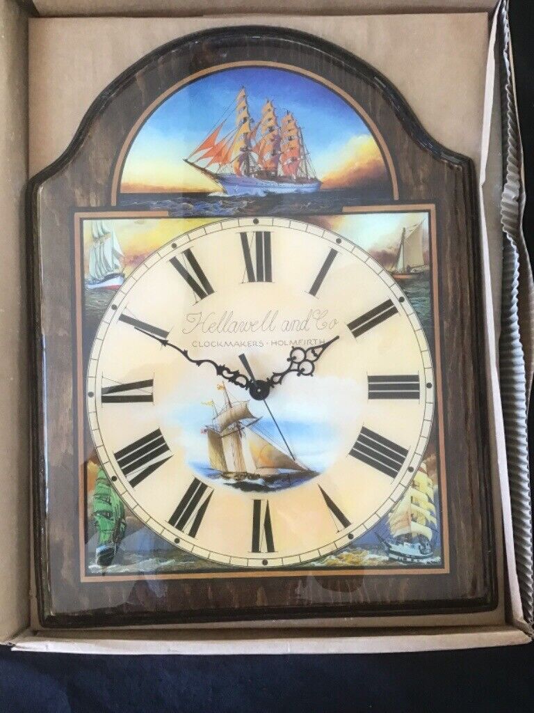 image for Brand New Large Wall Clock with Ship Decoration.