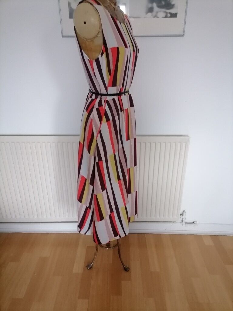 Designer JASPER CONRAN  Retro Midi Dress. Ex Cond. Size : UK 12. EU 40. 