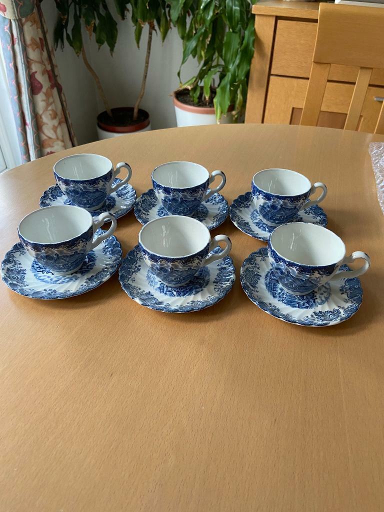 image for Antique Johnson Brothers 6x teacup and saucer set