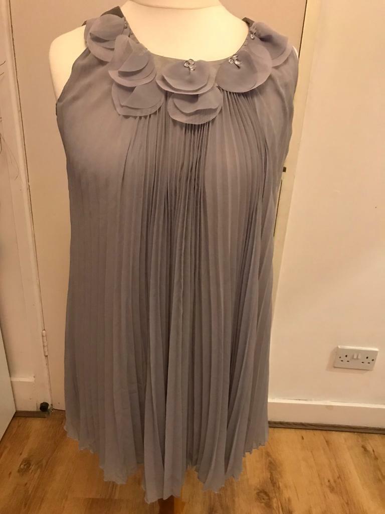 image for Pleated Grey Dress Size S/M