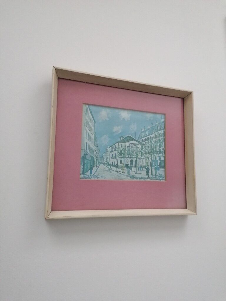 2 x Maurice utrillo prints on canvas in vintage frames 