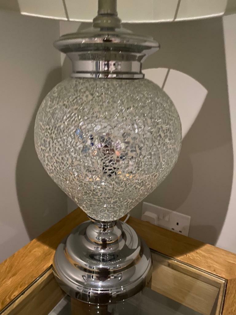 Extra Large silver/ivory Lamp