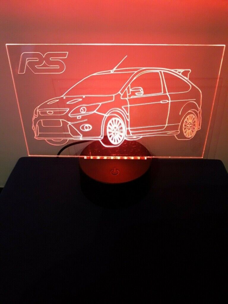 Personalised Ford Focus RS LED Illuminated Etching Display Light Colour Changing