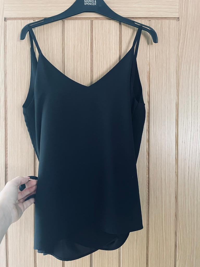 New Zara Black V Neck Open Back Tie Vest Camisole Cami Blouse Top Sz 6 | in  Bramley-Guildford, Surrey | Gumtree