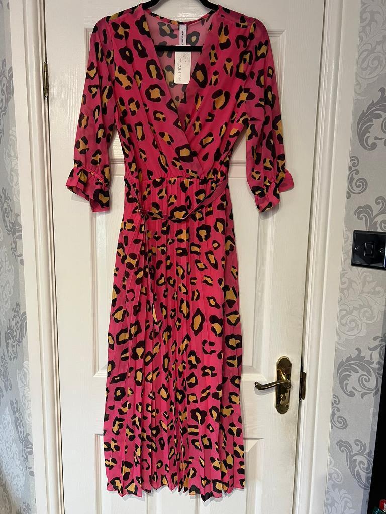 image for Brand New Animal Print Pink Dress Size 12/14