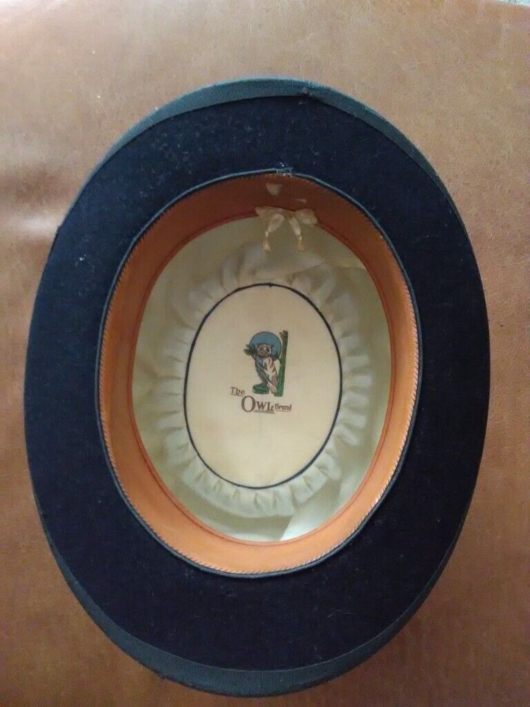 Top and Bowler Hats Vintage with vintage tin hat box (grouped)