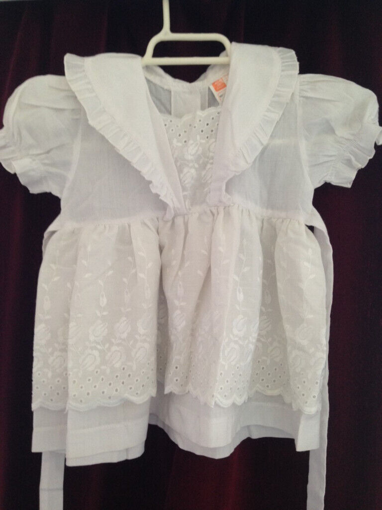 image for New baby dress with embroidery.  Size - approx. 18 months.