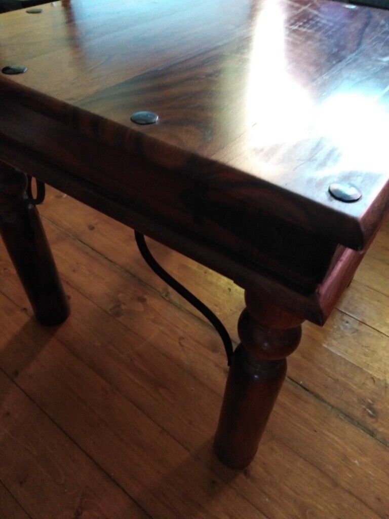 Solid Fruit Wood Square coffee,/Side/End Table,In good condition