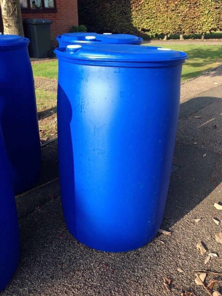 BLUE PLASTIC 210 LITRE BARREL / DRUM WATER BUTT