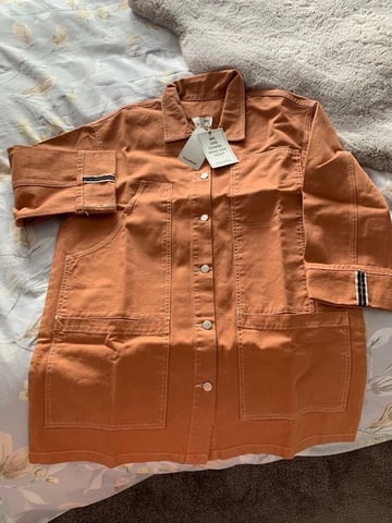 Oversized orange discount denim jacket