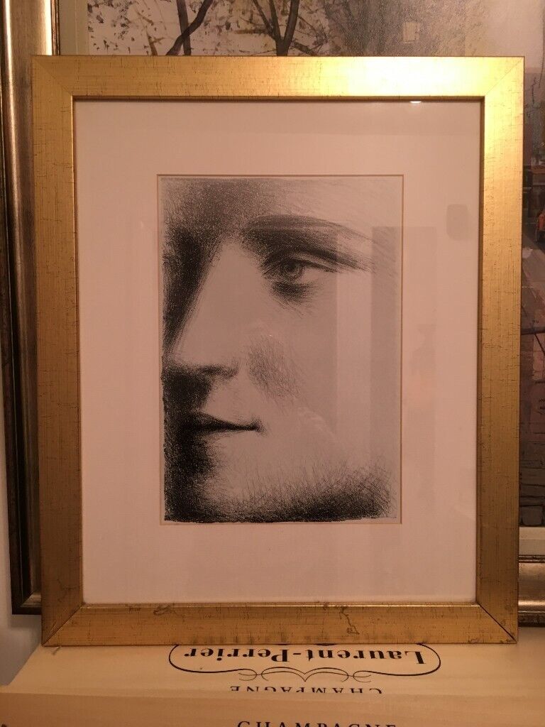 image for Quality etching of a head in Gold Frame