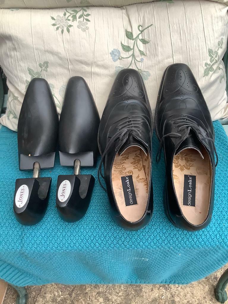 Design Loake Men Leather Black Colour Shoes Size UK 7