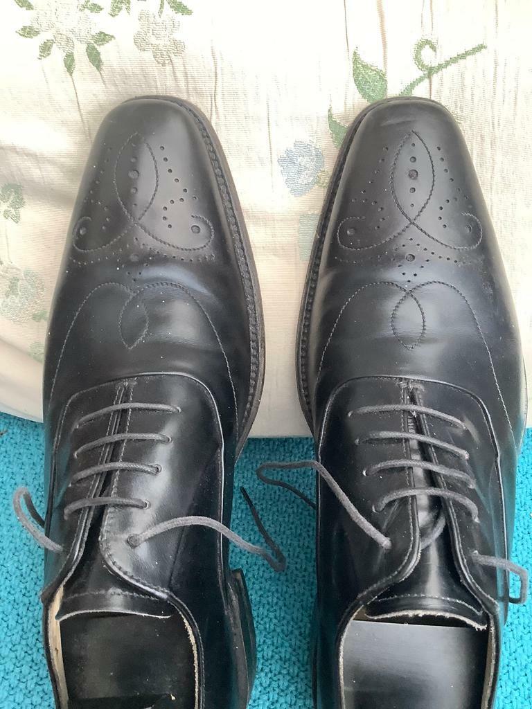Design Loake Men Leather Black Colour Shoes Size UK 7
