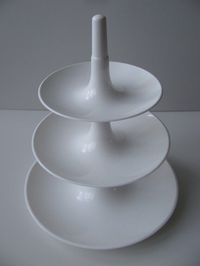 Retro Koziol Small 3 Tier White Sweets/Cake Stand - Excellent Condition